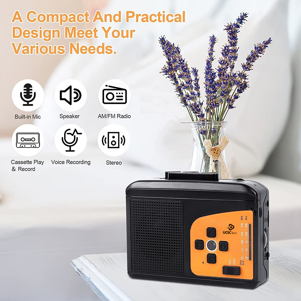 UCEC Tech Portable Cassette Players and Recorders, Audio Music Cassette Tape